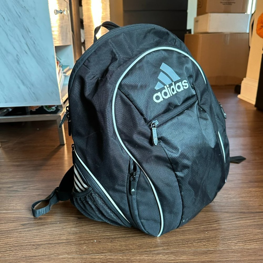 Adidas Black & White Three Stripe Estadio Ball Backpack